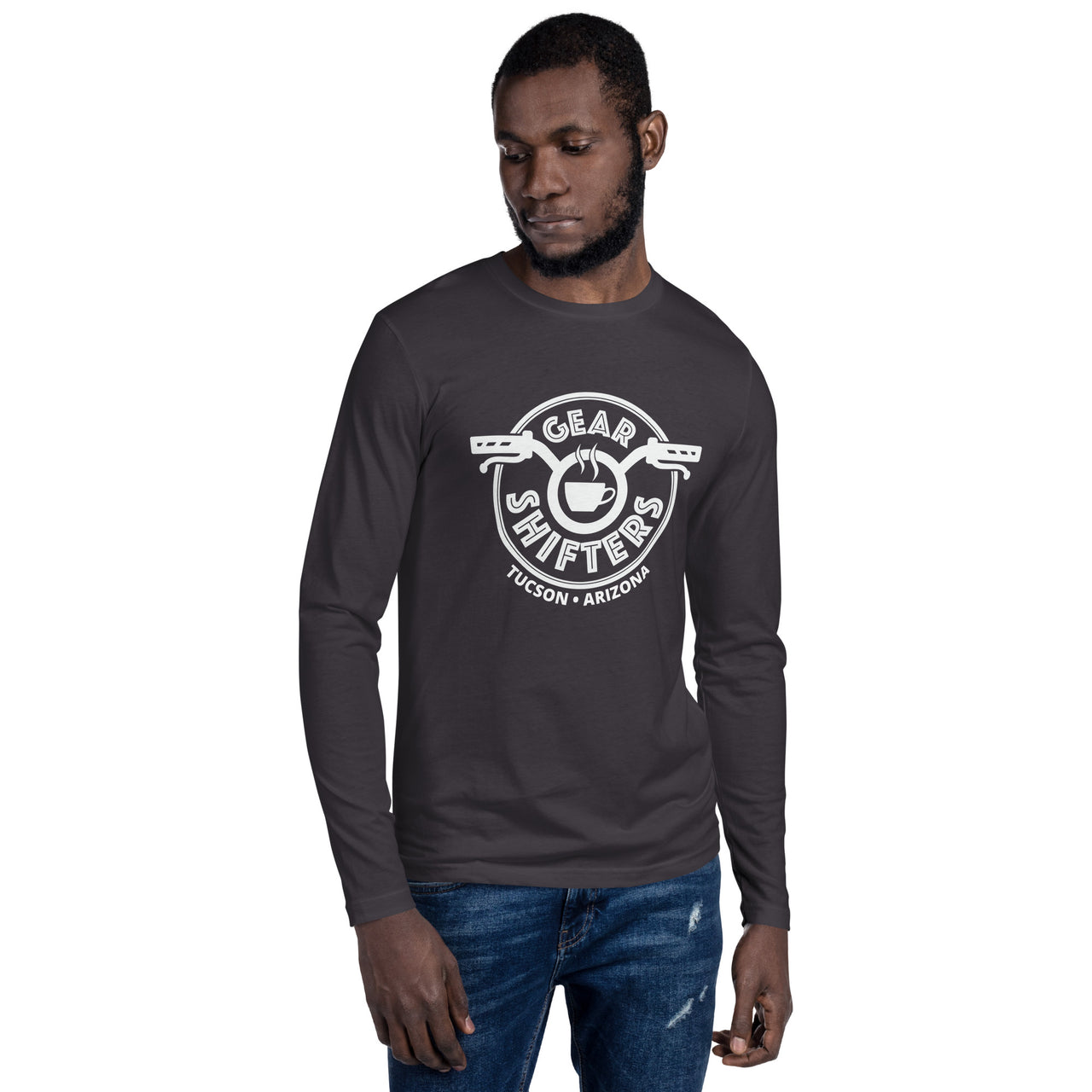 Long Sleeve white Gear Shifters logo