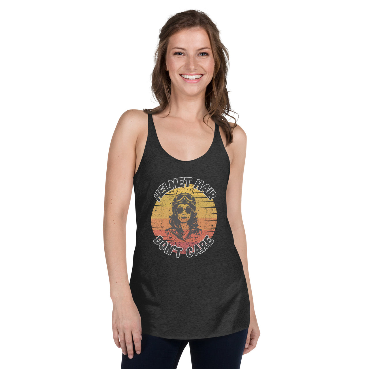 Women's helmet hair Racerback Tank