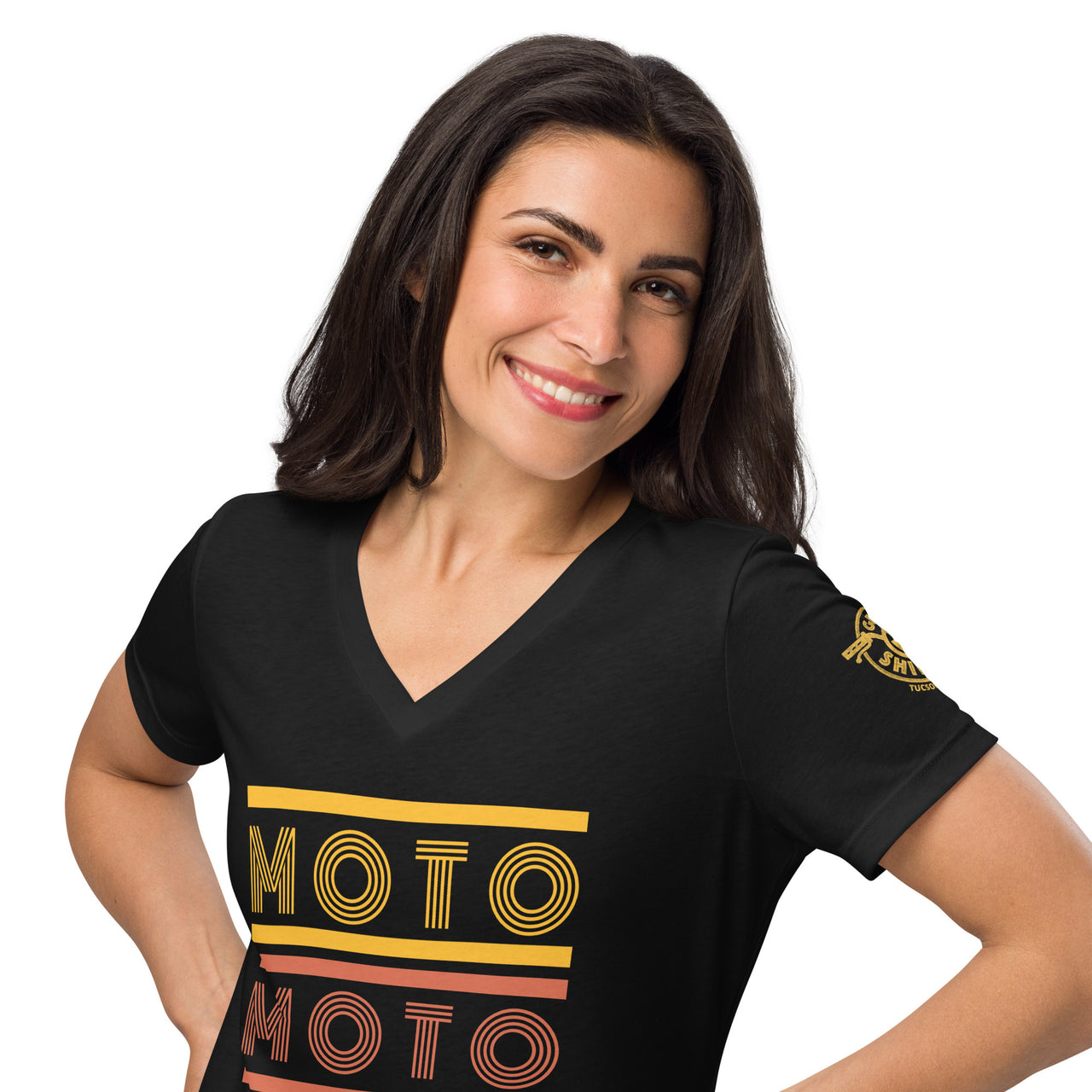 Women’s Moto relaxed v-neck t-shirt